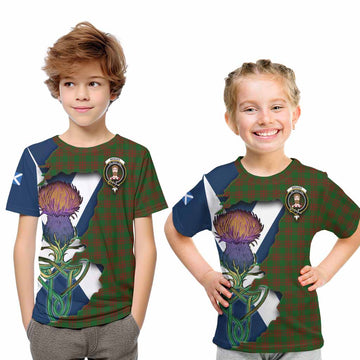 Menzies Tartan Family Crest Kid T-Shirt Scottish Thistle Celtic Inspired