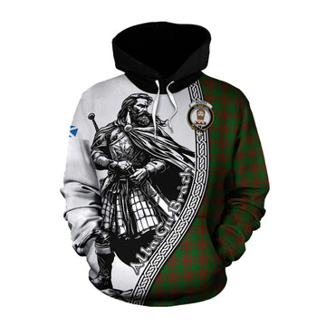 Menzies Tartan Clan Crest Cotton Hoodie with Highlander Warrior Celtic Style Pullover Hoodie XS - Tartan Vibes Clothing