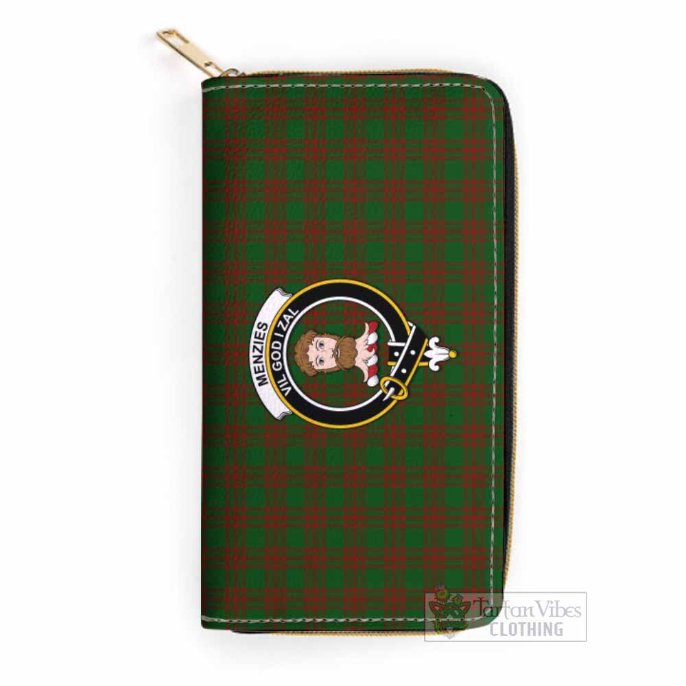 Menzies Tartan Women's Leather Wallet with Family Crest One Size 19.7*10.5*3.5 cm - Tartan Vibes Clothing