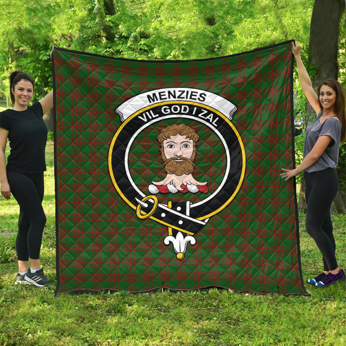 menzies-tartan-quilt-with-family-crest