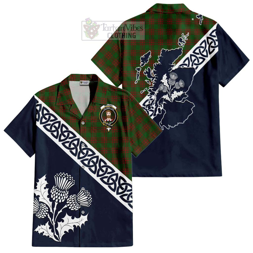 Menzies Tartan Hawaiian Shirt Featuring Thistle and Scotland Map Kid - Tartan Vibes Clothing