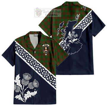 Menzies Tartan Hawaiian Shirt Featuring Thistle and Scotland Map Kid - Tartan Vibes Clothing
