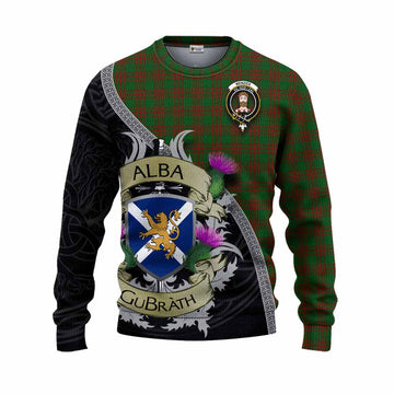 Menzies Tartan Family Crest Knitted Sweater Lion Rampant Royal Thistle Shield Celtic Inspired Unisex - Tartan Vibes Clothing