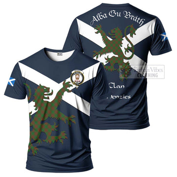 Menzies Tartan Lion Rampant T-Shirt Proudly Display Your Heritage with Alba Gu Brath and Clan Name Kid's Shirt - Tartan Vibes Clothing