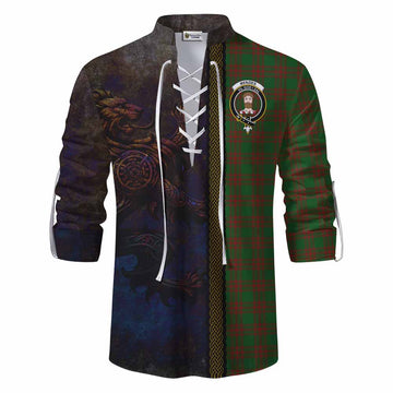 Menzies Tartan Family Crest Ghillie Kilt Shirt Alba Gu Brath Be Brave Lion Ancient Style Men - Tartan Vibes Clothing