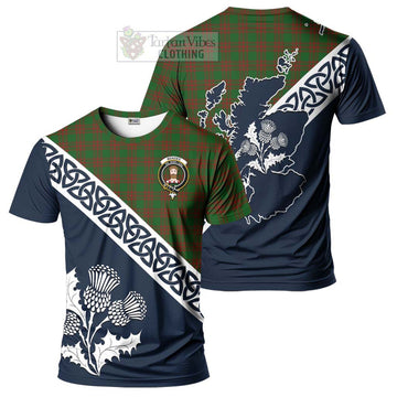 Menzies Tartan T-Shirt Featuring Thistle and Scotland Map Kid's Shirt - Tartanvibesclothing Store