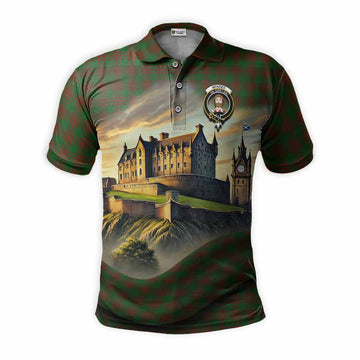 Tartan Vibes Clothing Menzies Tartan Family Crest Polo Shirt with Scottish Ancient Castle Stype