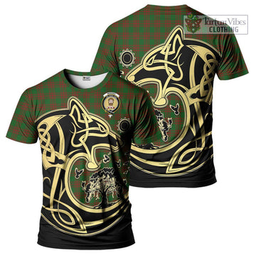 Menzies Tartan T-Shirt with Family Crest Celtic Wolf Style Kid's Shirt - Tartan Vibes Clothing