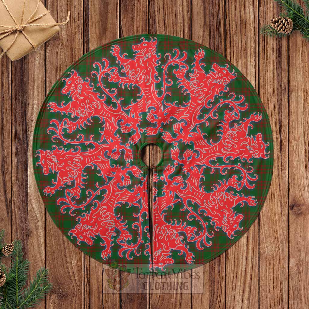 Menzies Tartan Christmas Tree Skirt Lion Rampant Style Casual Tree Skirts - Tartan Vibes Clothing