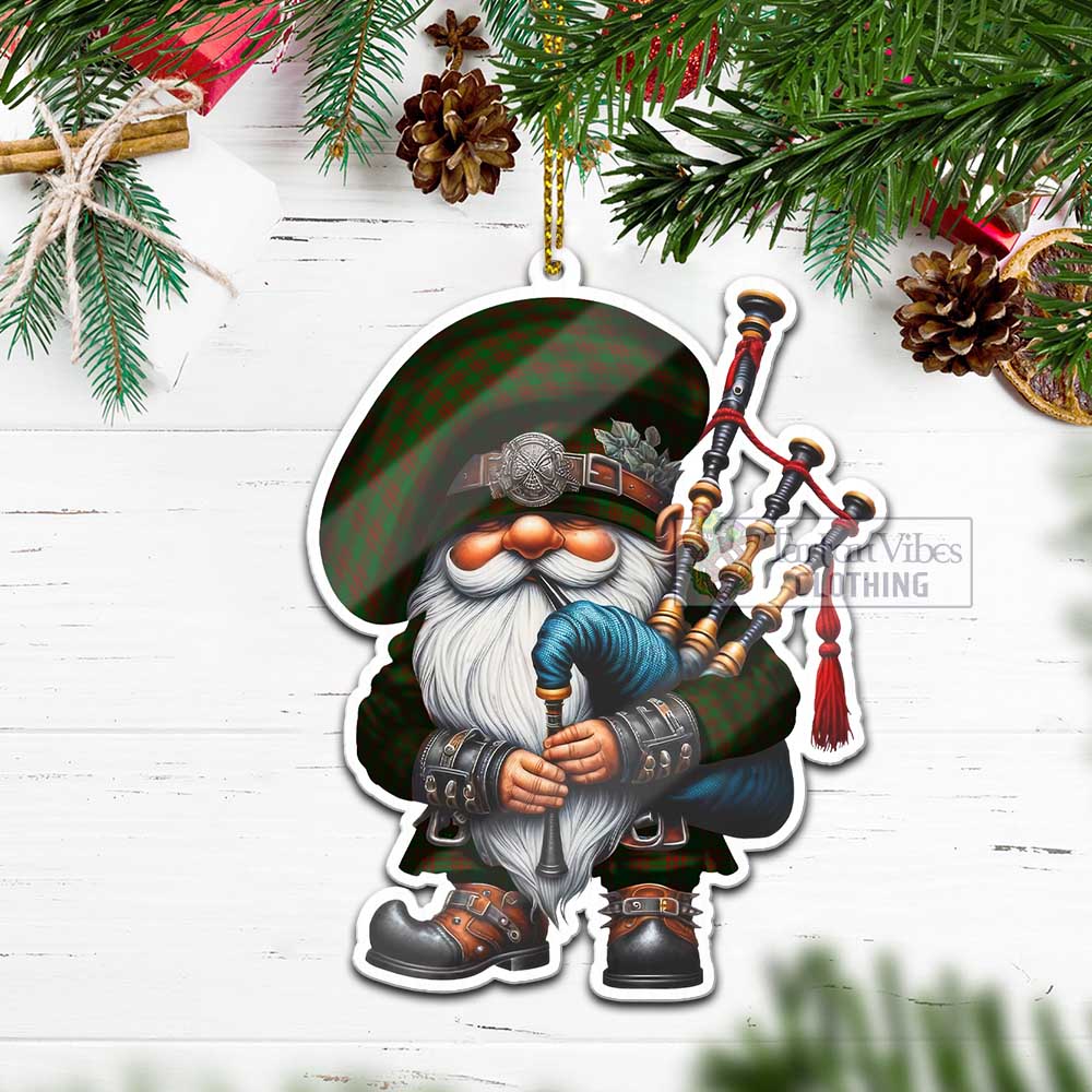 Menzies Tartan Bagpiper Gnome Christmas Ornament - Tartan Vibes Clothing