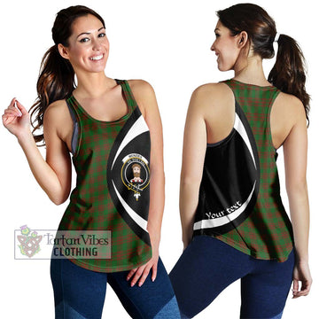 Menzies Tartan Women's Racerback Tanks with Family Crest Circle Style