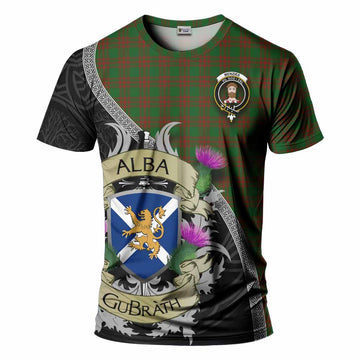 Menzies Tartan Family Crest T-Shirt Lion Rampant Royal Thistle Shield Celtic Inspired