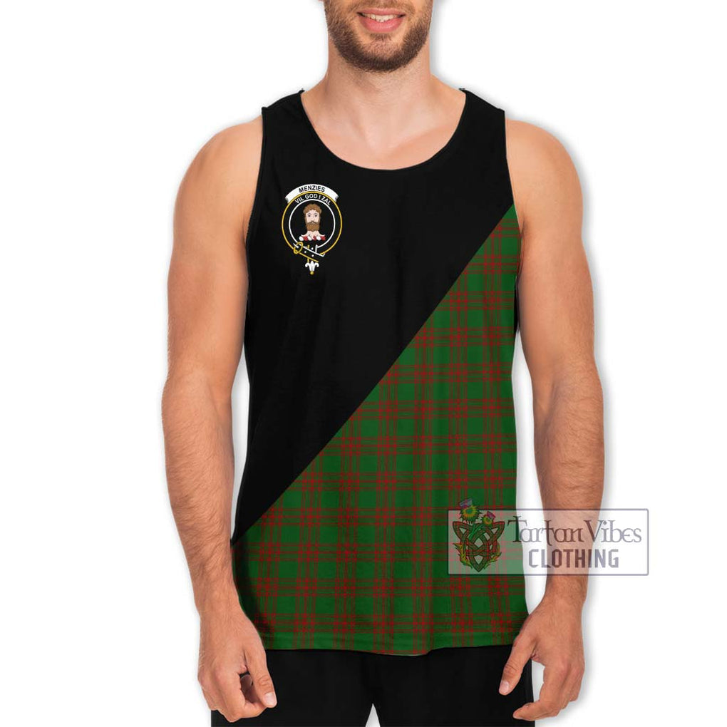 Menzies Tartan Men's Tank Top with Family Crest and Military Logo Style Men - Tartanvibesclothing Shop