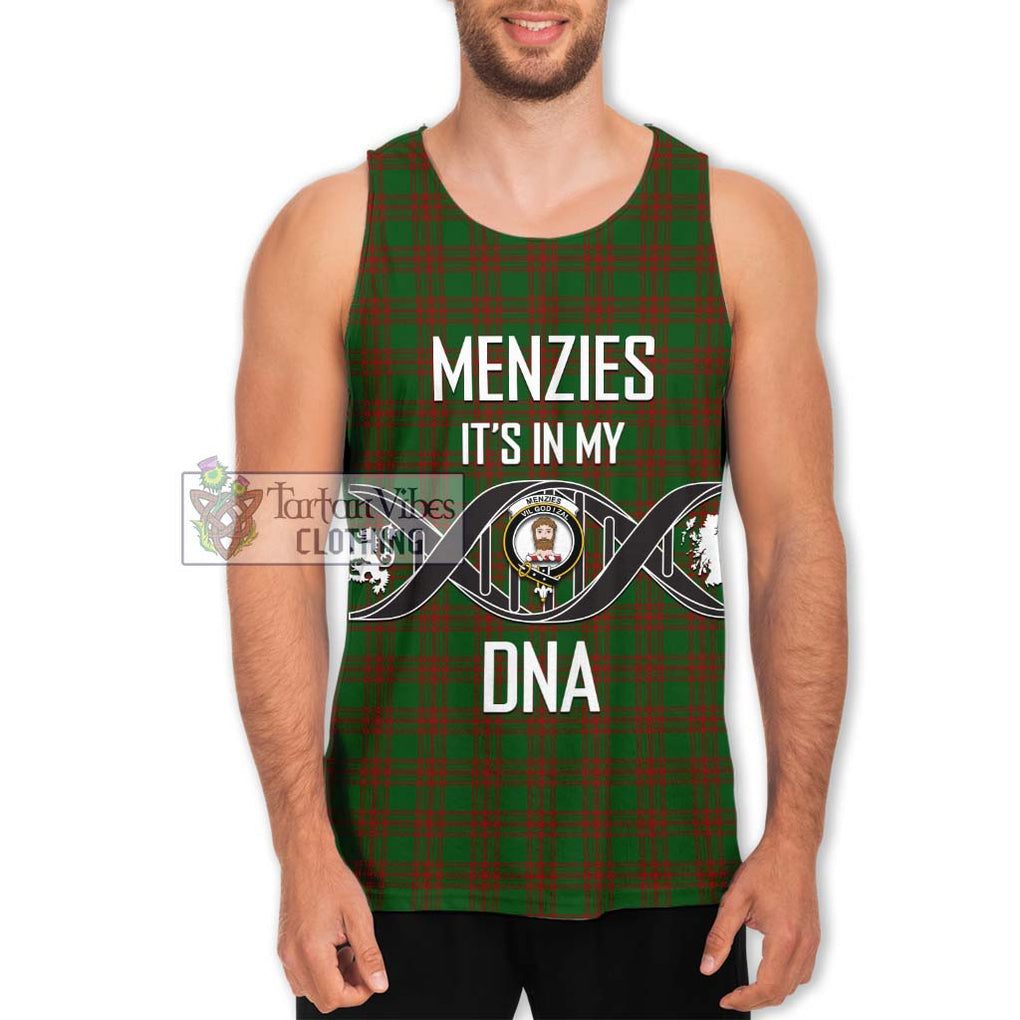 Menzies Tartan Men's Tank Top with Family Crest DNA In Me Style Men - Tartanvibesclothing Shop