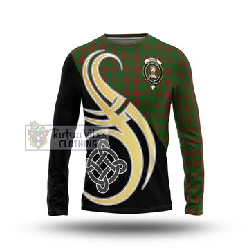 Menzies Tartan Long Sleeve T-Shirt with Family Crest and Celtic Symbol Style Unisex - Tartan Vibes Clothing