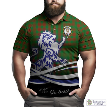 Menzies Tartan Polo Shirt with Alba Gu Brath Regal Lion Emblem