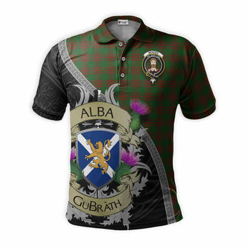 Menzies Tartan Family Crest Polo Shirt Lion Rampant Royal Thistle Shield Celtic Inspired Kid - Tartan Vibes Clothing