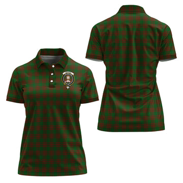 Menzies Tartan Polo Shirt with Family Crest For Women