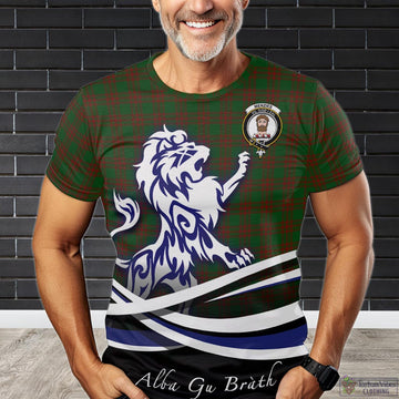 Menzies Tartan T-Shirt with Alba Gu Brath Regal Lion Emblem