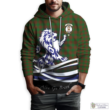 Menzies Tartan Hoodie with Alba Gu Brath Regal Lion Emblem