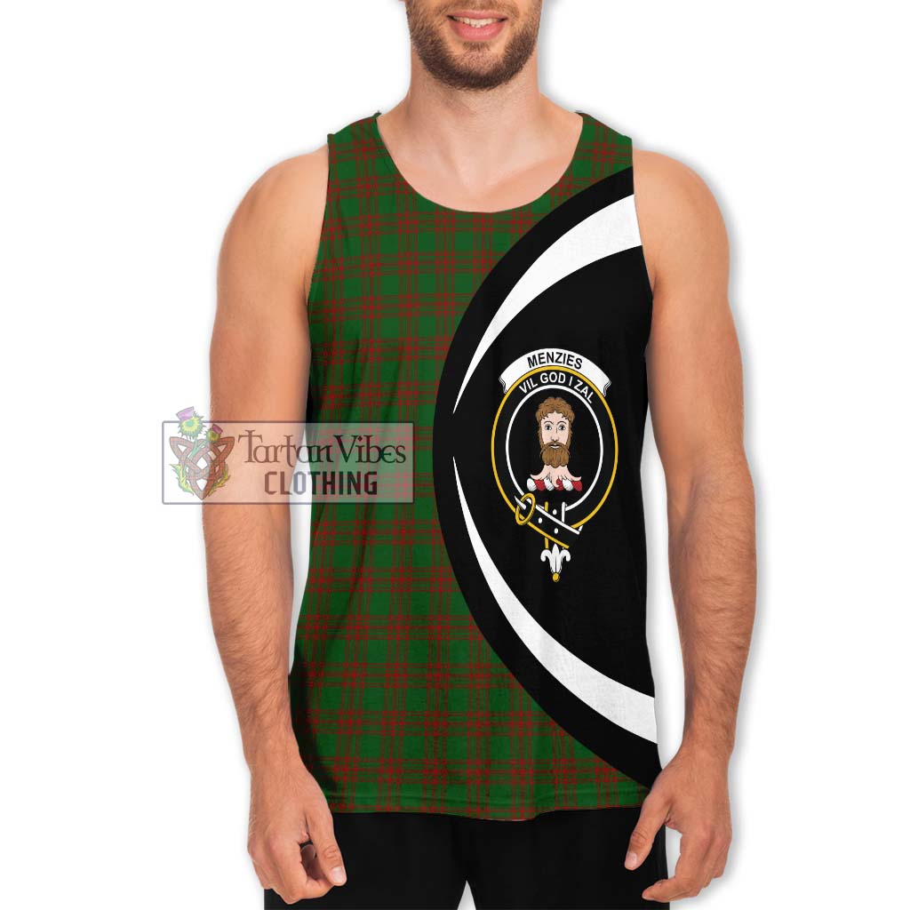 Menzies Tartan Men's Tank Top with Family Crest Circle Style Men - Tartan Vibes Clothing