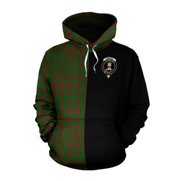 Menzies Tartan Cotton Hoodie with Family Crest and Half Of Me Style Pullover Hoodie XS - Tartan Vibes Clothing
