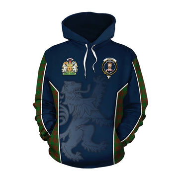 Menzies Tartan Cotton Hoodie with Family Crest and Lion Rampant Vibes Sport Style Pullover Hoodie XS - Tartan Vibes Clothing