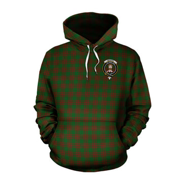 Menzies Tartan Cotton Hoodie with Family Crest and Bearded Skull Holding Bottles of Whiskey Pullover Hoodie XS - Tartan Vibes Clothing