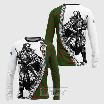 Menzies Tartan Clan Crest Long Sleeve T-Shirt with Highlander Warrior Celtic Style Unisex - Tartan Vibes Clothing