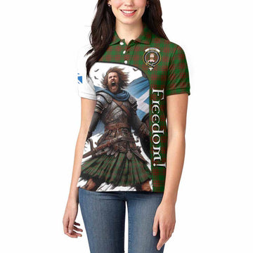 Menzies Crest Tartan Women's Polo Shirt Inspired by the Freedom of Scottish Warrior Women - Tartan Vibes Clothing