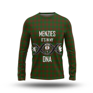 Menzies Tartan Long Sleeve T-Shirt with Family Crest DNA In Me Style Unisex - Tartan Vibes Clothing