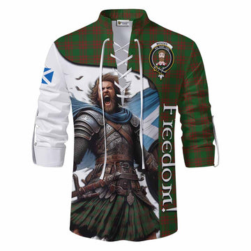 Menzies Crest Tartan Ghillie Kilt Shirt Inspired by the Freedom of Scottish Warrior Men - Tartan Vibes Clothing