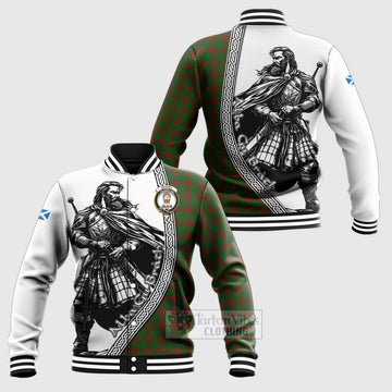 Menzies Tartan Clan Crest Baseball Jacket with Highlander Warrior Celtic Style Unisex - Tartan Vibes Clothing