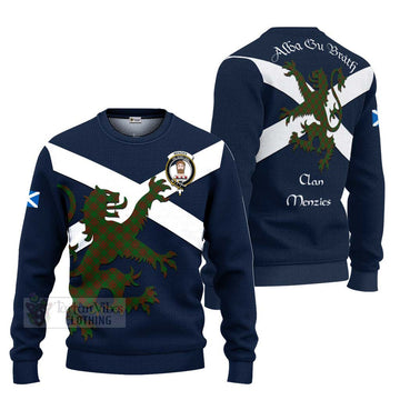 Menzies Tartan Lion Rampant Ugly Sweater Proudly Display Your Heritage with Alba Gu Brath and Clan Name Unisex - Tartan Vibes Clothing