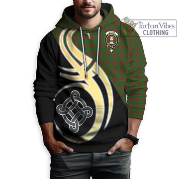 Menzies Tartan Hoodie with Family Crest and Celtic Symbol Style Zip Hoodie - Tartan Vibes Clothing