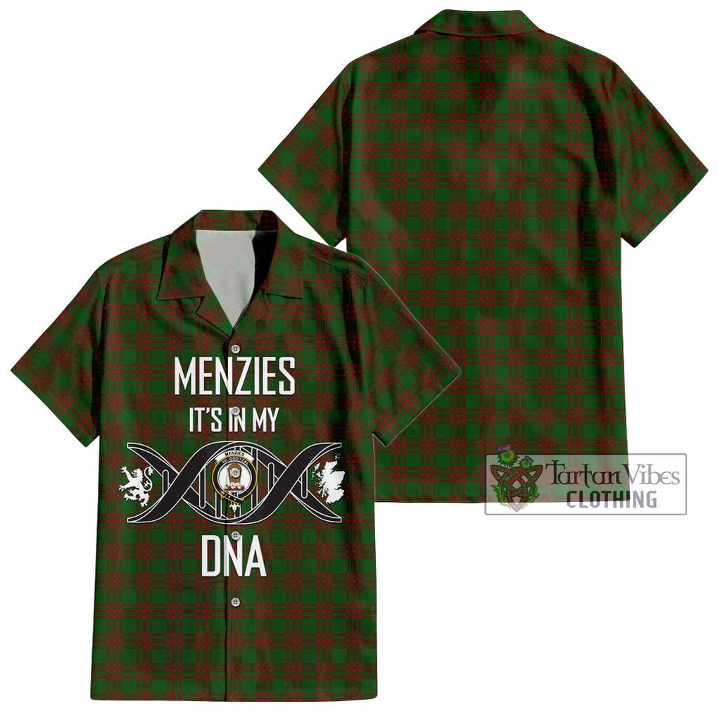 Menzies Tartan Hawaiian Shirt with Family Crest DNA In Me Style Kid - Tartan Vibes Clothing