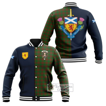 Menzies Tartan Baseball Jacket Alba with Scottish Lion Royal Arm Half Style Unisex - Tartan Vibes Clothing