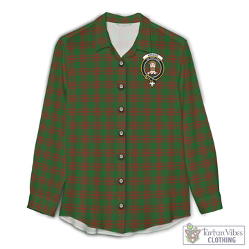 Menzies Tartan Womens Casual Shirt with Family Crest