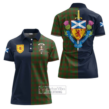 Menzies Tartan Women's Polo Shirt Alba with Scottish Lion Royal Arm Half Style Women - Tartan Vibes Clothing