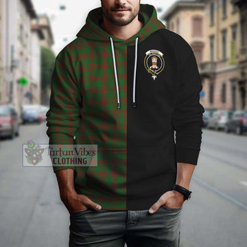 Menzies Tartan Hoodie with Family Crest and Half Of Me Style Zip Hoodie - Tartan Vibes Clothing