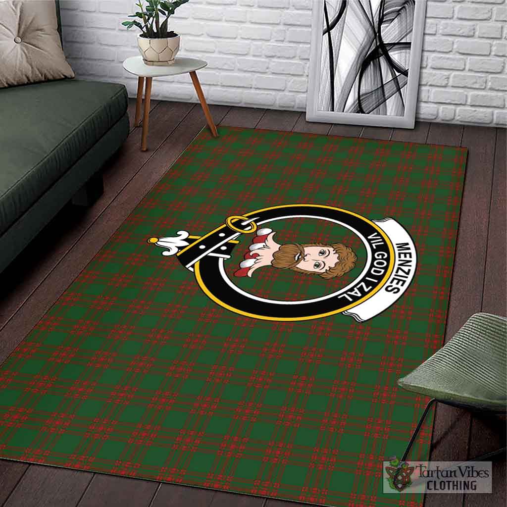 Menzies Tartan Area Rug with Family Crest L 59*86 inch (150x220 cm) - Tartan Vibes Clothing