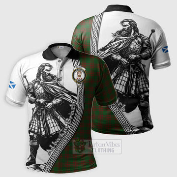 Menzies Tartan Clan Crest Polo Shirt with Highlander Warrior Celtic Style Kid - Tartan Vibes Clothing