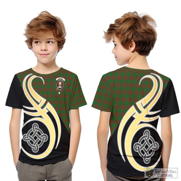 Menzies Tartan Kid T-Shirt with Family Crest and Celtic Symbol Style Youth XL Size14 - Tartan Vibes Clothing