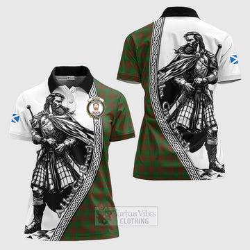Menzies Tartan Clan Crest Women's Polo Shirt with Highlander Warrior Celtic Style Women - Tartan Vibes Clothing
