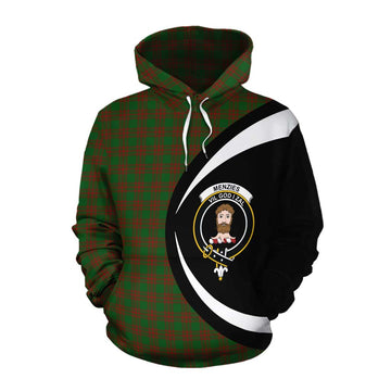 Menzies Tartan Cotton Hoodie with Family Crest Circle Style Pullover Hoodie XS - Tartan Vibes Clothing