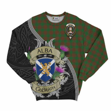 Menzies Tartan Family Crest Sweatshirt Lion Rampant Royal Thistle Shield Celtic Inspired