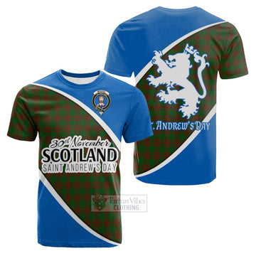 Tartan Vibes Clothing Menzies Family Crest Tartan Cotton T-shirt Celebrate Saint Andrew's Day in Style