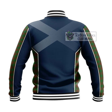 Menzies Tartan Baseball Jacket with Family Crest and Lion Rampant Vibes Sport Style - Tartan Vibes Clothing