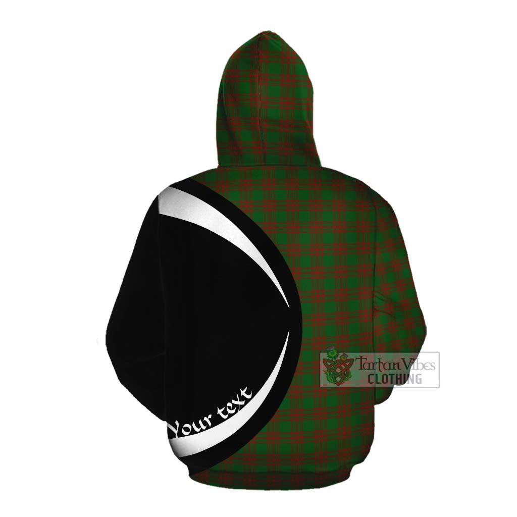 Menzies Tartan Cotton Hoodie with Family Crest Circle Style Pullover Hoodie - Tartan Vibes Clothing