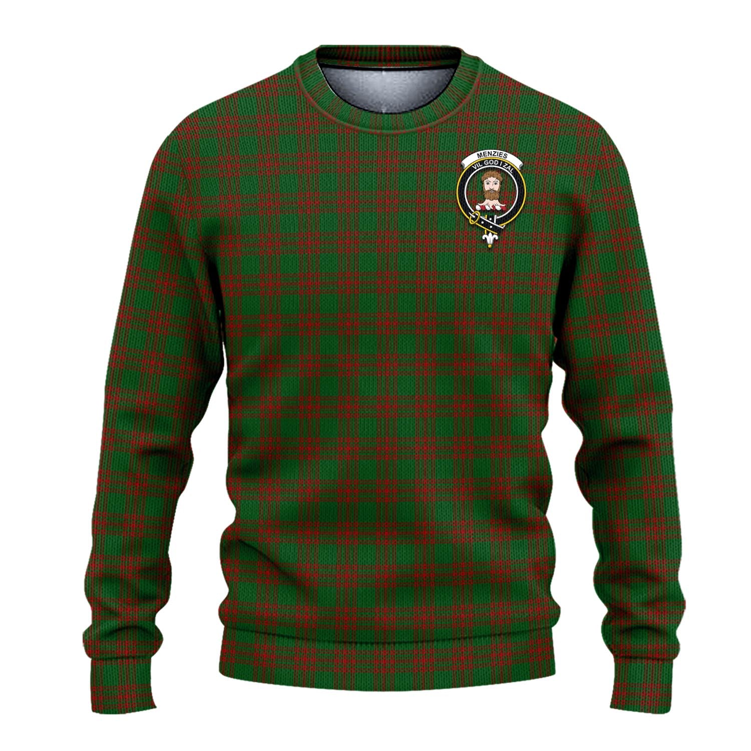 Menzies Tartan Ugly Sweater with Family Crest - Tartan Vibes Clothing